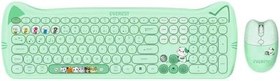 Resim Everest KM-6283 CATTY Renkli Tuşlu Yeşil 2.4 ghz + BT Kablosuz Q Multimedia Klavye + Mouse + Pad Set 