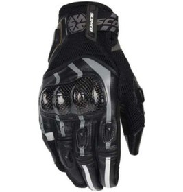 Resim Motoanl Karbon Fiber Koruma Deri Microfiber Eldiven Gri - Siyah 