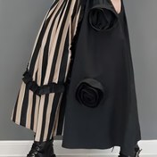 Resim Moda Kadınlar için Rahat Yama Desenli Midi Etek 