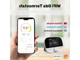 Resim MarkEntegra Kablosuz Wifi Akıllı Oda Termostatı, Uzaktan Kontrol ve Programlama Özellikli 