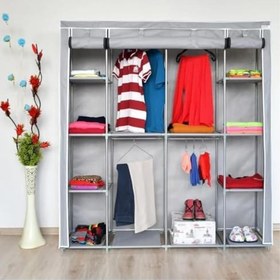 Resim DOUBLE ASKILIKLI ÇELİK PROFİLLİ BEZ DOLAP - GRİ 