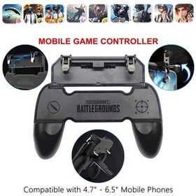 Resim Hepsi Bir Bir Mobil Oyun Denetleyicisi Yangın Pugb Pubg Mobil Joystick Gamepad Metal L1 R1 Düğmesi İp 