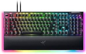 Resim Razer BlackWidow V4 Pro (Yeşil Anahtar) - Mekanik Oyun Klavyesi (Tıklamalı Mekanik Anahtarlar, Komut Kadranı ve 8 Özel Makro Tuşu, Çok Fonksiyonlu Silindir, Bilek Dayanağı) US Düzeni | Siyah 
