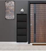 Resim Kaser Metal Metal Ayakkabılık Siyah 4'Lü Siyah 