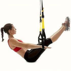 Resim TRX Askı Eğitmen Sistemi, Ev Jimnastik Eğitimi Askıları, Polyester Malzeme, Elektriksiz, Evrensel Uygun, P3 Seviyesi Direnç Bantlı, Core Güç, Üst Vücut ve Alt Vücut Antrenmanları için, Pilsiz 