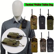 Resim 1 adet Taktik Walkie Talkie Kılıfı, Çok Fonksiyonlu Naylon Aksesuar Çantası, Dergi Cebi ile, Dayanıklı Açık Hava Sporları Cep Telefonu Tutucu, Kablosuz Arama Cihazı Bel Çantası, Taktik Ba için Askeri Etiketler 