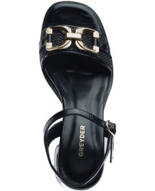Resim Greyder 59258 Siyah Kırışık Rugan Hakiki Deri Kadın Sandalet-916 Siyah - Rugan 