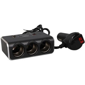 Resim Olesson 1639 12-24v 3lü Çift Usbli 120w 80cm Kablolu Dijital Ekranlı Araç Çakmak Çoklayıcı 
