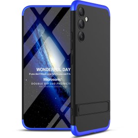 Resim Microsonic Samsung Galaxy A34 Kılıf Double Dip 360 Protective Siyah Mavi 