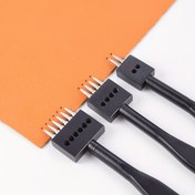 Resim Yeni Sıra Delgeç - 1 Adet/3 Adet, 4/5/6 mm Aralıklı, 1 mm Delik Çapı, 2/4/6 Dişli Deri Kemer ve Cüzdan Dikişi Yuvarlak Delme Aleti 