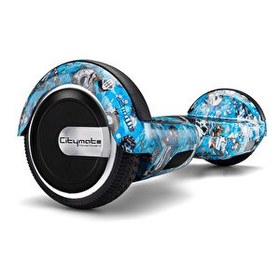 Resim Citymate Elektrikli Kaykay 6.5" Mavi Kurukafa Grafity Desenli Akıllı Hoverboard 