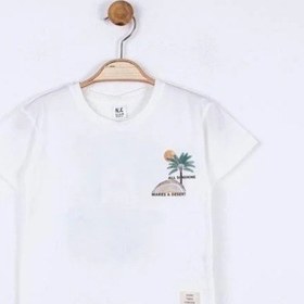 Resim Nk Kids Erkek Bebek Desert Pamuklu Sırtı Baskılı Tshirt-15658 Ekru 