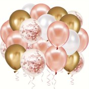 Resim 50 adet, Zarif Gül Altın ve Konfeti Balon Seti Düğünler, Sevgililer Günü, Gelin Duşları, Doğum Günleri, Yıldönümleri, Oda Arka Plan Dekorasyonları, Parti Malzemeleri, Fotoğraf Stüdyosu Arka Plan Dekorasyonu, Fotoğraf Balonları 