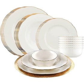 Resim Porselen Bone Olympos 6 Parça 27 Cm Servis Tabak Bakır Fıle Krem 