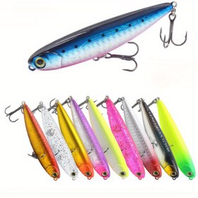 Resim Wenray Yeni Model Uzun Mesafe Atışlı Balıkçılık İğnesi - Ağır Hizmet Tipi Büyük Göz Tasarımı, Üst Düz Z-Dog Çubuklu Kalem Desen, Çok Renkli Seçenekler (Beyaz,W Yeşil, Kırmızı, Turuncu, Sarı, Mor, Siyah) Levrek Alabalığı, Şirinbalığı İngeç için - Tatlı ve tuz su kullanımına uygundur. uzak mesafe atma & yüzey balık avı ile ideal Spining/Plug Casting Ekipmanları ile tamamen uyumludur, Balıkçılık İğne Seti,Balıkçılık Aksesuarları ve Ekipmanlar,Sığ Dalış Balıkçılık İzleri, 