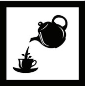 Resim Demlik Ve Fincan Temalı Sticker 40 X 40 Cm 
