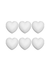 Resim Boyanabilir Strafor Köpük Kalp 5cm 6 Adet 
