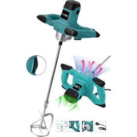Resim Power Black 1800 W Devir Ayarlı Elektrikli Alçı Boya ve Harç Karıştırıcı Mikser-Mavi 