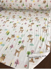 Resim Bebek Özel 110x110cm Müslin Bezi Örtü Battaniye Kundak Ve 6 Adet Ağız Silme Bezi Karaca Desenli 