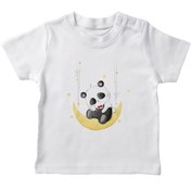 Resim Angemiel Baby Papyonlu Panda Erkek Bebek Tişört Beyaz B0531MDBBKETSRT 