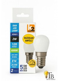 Resim K2 Led Kes021 2w Dimmer Led Ampul 120 Lumen 6500k Beyaz Işık E14 Duy 20.000 Saat 