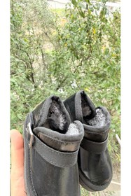 Resim ÖZDE shoes Kışlık içi kürklü suya dayanıklı paraşüt kumaş ultra rahat cırtlı tokalı çocuk botu 