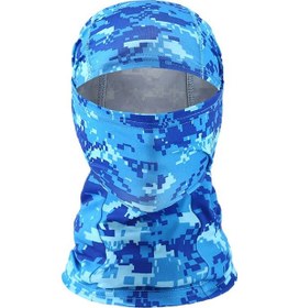 Resim Butu Güneş Korumalı Elastik Boyun Körüğü Balaklava Kamuflaj Mavi 