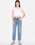 Resim Straight Fit Kadın Light İndigo Denim Jean Fermuarlı Pantolon Colin's