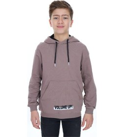 Resim Toontoy Kids Toontoy Erkek Çocuk Oversize Kapüşonlu Cepli Baskılı Sweatshirt - 2 İplik Kahve 