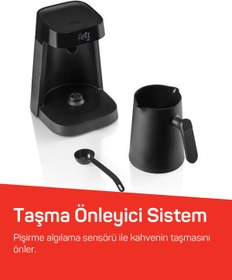 Resim Arzum FL397 Felix Jet Türk Kahvesi Makinesi, 5 Fincan Kapasiteli, Taşma Önleyici Sistem, Bol Köpüklü Kahve 