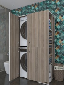 Resim Kenzlife Çamaşır-kurutma Makinesi Dolabı Kapaklı Foka Crd 180*090*60 Banyo 