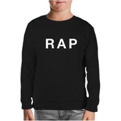 Resim Rap Siyah Çocuk Sweatshirt Siyah 