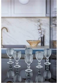 Resim Azurra Ayaklı Kahve Yanı 6lı Su Bardağı Şeffaf 