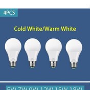 Resim E27 Led Ampul 18w Enerji Tasarruflu Süper Parlak Ampul Lamba Ampulü Beyaz/sıcak Işık Lamba Ampulü 7w Soğuk Beyaz 