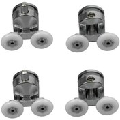 Resim Duşakabin Tekerleği Metal Gövdeli Krom 4 Lü Set Teker Çapı 24 Mm 