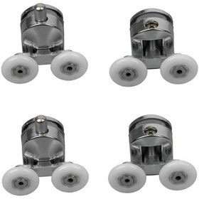 Resim Duşakabin Tekerleği Metal Gövdeli Krom 4 Lü Set Teker Çapı 24 Mm 