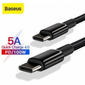 Resim Baseus 2MT 100W Ultra Hızlı Usb C to Usb C Şarj kablosu typce To Typce Şarj Data Kablosu, Halat Kopmaz Kablo Usb C Şarj kablosu typce To Typce Şarj Data Kablosu