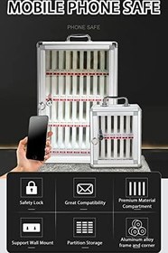 Resim Duvara Monte Cep Telefonu Soyunma Kutusu Güvenlik Kilidi ile 60 Pozisyon Saklama Dolabı Restoranlarda Cep Telefonları için Güvenli Cep Telefonu Saklama Kutusu 60 Yuvalı 