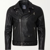 Resim Fiyesmen çapraz fermuarlı dar kalıp suni deri mont--1478-- 