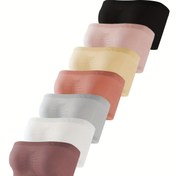 Resim 7 parça Kadın Yaz Straplez Şık Sırtı Açık Sütyen Seti -Tel Olmayan, Yastıksız, Düz Renkler (Siyah, Pembe, Bej, Beyaz, Kahverengi), Yetişkin Bedenleri, Gelişmiş Tel Tasarımı, Manyetik Olmayan, Higienik ve Rahat, Günlük Giyim İçin Sütyenler 
