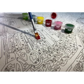 Resim SANAT Mevsim Kış Sayılarla Boyama & Hobi Seti - Fırça Boya Duvara Asma Aparatı Dahil 40x50 Tablo, Doğa 