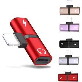 Resim Cube Iphone 7 8 X Xr Xs 11 Için 2 In 1 Ses Şarj Çift Adaptör Splitter 