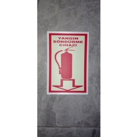 Resim Çizgi Yangın Söndürme 13X20 cm Yangın Söndürme Cihazı Gösterme Levhası Dakota Malzeme Üzerine Serigrafi Fosforlu Baskı 