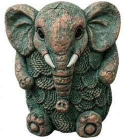 Resim Elephant Planter Vase, Decorative Flower Pot, Polyester Elephant Sculpture, Animal Decor - Object-17 