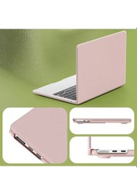 Resim Newface Apple Uyumlu MacBook Pro 14 2021 MacBook Deri Kapak - Pembe 