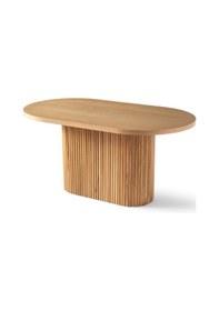 Resim Terra Oval Natural Ahşap Bohem Masa 80x160 Natural Ayak - Natural Üst 