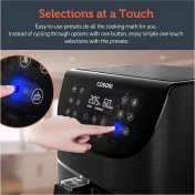 Resim Cosori Yağsız Sıcak Hava Fritözü 5,5l, Xxl, 1700W, Dijital LED Dokunmatik Ekran,11 Program 