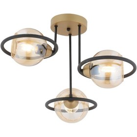 Resim Apliqa Becca Eskitme Bal Camlı Modern Oturma Odası Salon Avize Siyah 3'lü Bal - Siyah 