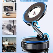 Resim 4 Parça Telefon Tutucu Seti, 360° Dönebilen Manyetik Telefon Tutucu, Katlanabilir Teleskopik Vakum Emişli, 1 Tutucu, 1 Halka, 1 Temizlik Bezi ve 1 Yardımcı Ped İçerir, Araba ve Ofislerde Kullanım İçin, Eller Serbest Sabitleyici 