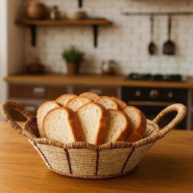 Resim Noah Exclusive Yuvarlak Hasır Ekmek Sepeti-24 cm x 7 cm 
